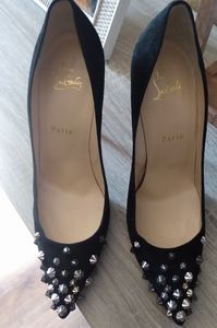 Authentic Christian Louboutin Black Suade Pumps